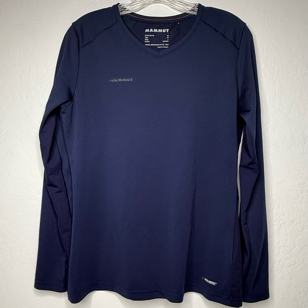 Mammut Sertig Long Sleeve Shirt Women’s Size M Blue Hiking Running‎ Polartec